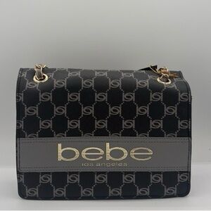 Bebe Elegant Black and Gray Crossbody Bag